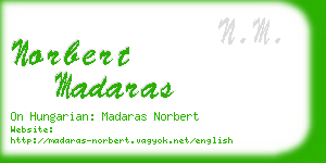 norbert madaras business card